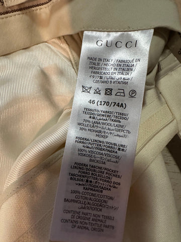 Gucci Men’s Panama Wool Mohair White Dress Pants 30 US (46 Eu) Italy 719376 NWT