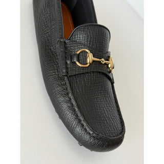 Gucci Leather Horsebit Driver Loafers Shoes Black 8.5 US (8 Gucci) 674254 NIB
