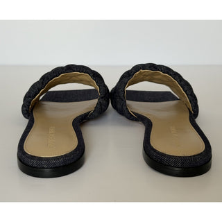 Bottega Veneta Indigo Denim Flat Sandals 8 US (38 Euro) 708906 Italy NWT $890