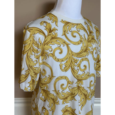 Versace Baroque Cotton Jersey T-Shirt White/Gold 6XL 1019460 NWT