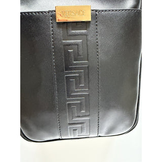 Versace Greek Key Avenue Black Vertical Crossbody Leather Bag 1020736 NWT $1350