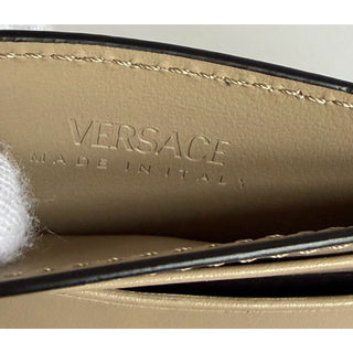 Versace Medusa Head Brown Calf Leather Card Case Wallet 1013363 Italy NIB