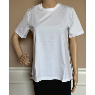 Burberry Nola Check Women’s White Short Sleeve T-shirt Medium 8120998 NWT $560