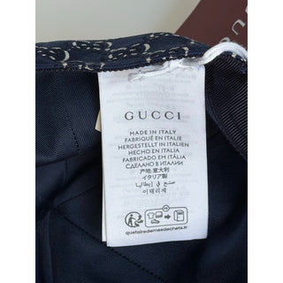 Gucci GG Shadow Jacquard Baseball Cap Blue Men L 817440 4HBDN NWT