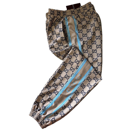 New $1800 Gucci Men’s GG Print Jogging Pants Beige Size XL