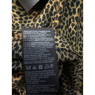 NWT $890 Saint Laurent Men Hawaii SL Print black leopard pattern Shirt Size M