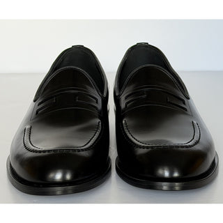 Fendi FF Penny Loafers Black Calf Leather Men 11 US (10 Fendi) 7D1645 NIB $1050