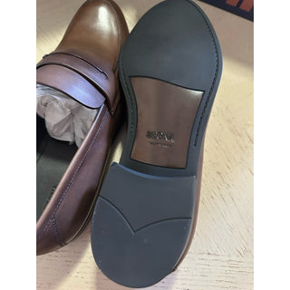 ZEGNA Leather Loafers Shoes Brown 10 US/43 Eu New $950