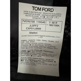 NWT $7250 TOM FORD Men Velvet Sport Coat Jacket Blazer Black 46 US/56 Eu Swit