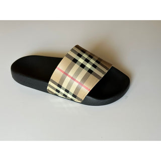 NIB Burberry Vintage Check Archive Beige Slide Sandals 10 US (43 Euro) 8023965
