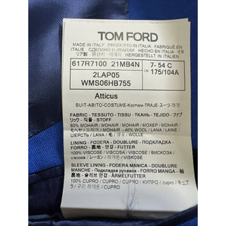 NWT $6950 TOM FORD Men Atticus Suit Royal Blue 44 US/54 Eu Italy