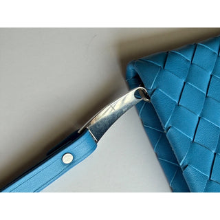 Bottega Venera Intrecciato Blue Leather Large Clutch 608249 IT NWT $1850