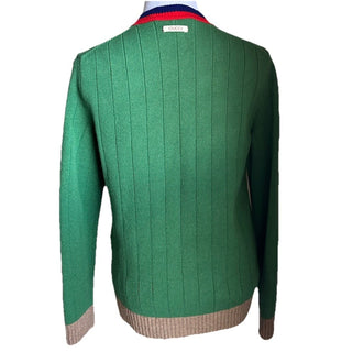 Gucci Men’s Wool Cardigan Sweater Green/Multicolor Size M New $1900
