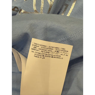 Versace Women's Silver Medusa Light Blue Jersey T-Shirt 6 (40 Euro) 1016967 NWT