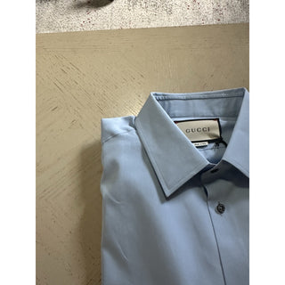New Gucci Men’s Dress Shirt Sky Blue 44/17.5