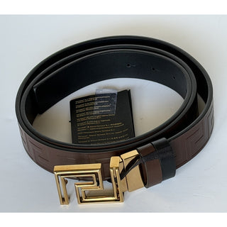 Versace Greca Calf Leather Reversible Brown/Black Belt 125 (50) 1021757 IT NWT