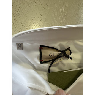 New Gucci Men’s Tuxedo Dress Shirt White 45/17 3/4 Italy