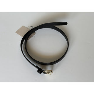 Gucci Metal Bamboo Detail Buckle Women's Black Leather Belt 80/32 IT 828330NWT