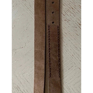 New Brunello Cucinelli Men Suede Buckle Silver Belt Brown 100/40 Italy