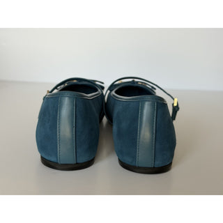 Gucci Horsebit Ballet Flat Suade Blue Sandals 9.5 US (39.5 Eu) IT 814413 NIB