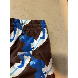 NWT $880 Gucci Drawstring Gucci Print Swim Short Blue/White/Brown 50 Eu/34 US