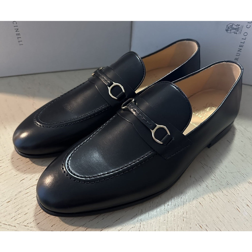 NIB $1350 Brunello Cucinelli Men’s Leather Loafers Shoes Black 11 US/44 Eu