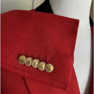 Gucci Men Linen/Wool Double Breasted Sport Coat Blazer Red 38 US/48 Eu NWT $3150