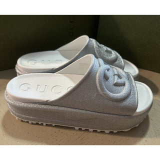 Gucci Women’s Sandal Shoes Silver 5 US ( 35 Eu ) 725541 New