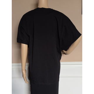 Versace Women's White Logo Jersey Black T-Shirt 8 (44 Euro) 1010260 NWT $750