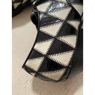 NIB $1795 Saint Laurent Women Python Leather Shoes Black/Ivory 8 US ( 38 Eu )