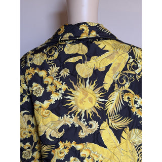 Versace Reversible Barocco Palm Quilted Jacket Black Gold 50 Euro 1022974 NWT