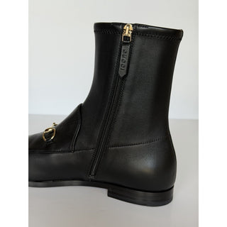 Gucci Women's Leather Horsebit Black Ankle Boots 9 US (39 Euro) IT 831013 NIB