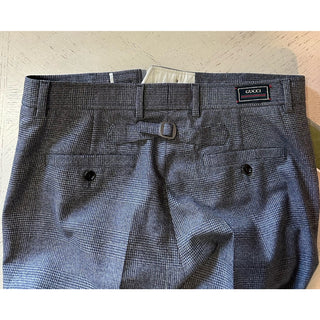 Gucci Men’s Wales Wool Dress Pants Black/Grey/Brown 32 US/48 Eu New $1100