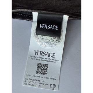 Versace Men’s Lamb Leather Gloves Black Size 9 Made in Italy 1017107 NWT
