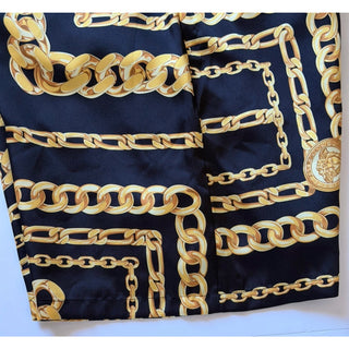 Versace Medusa Chain Print Twill Shorts Black Gold Men 34 US (IT 50) 1023185 NWT
