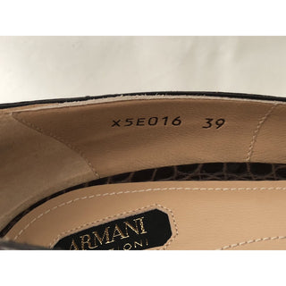 NIB $825 Armani Collezioni Women's High Heel Leather Dress Shoes 9 US X5E016 IT