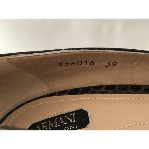 NIB $825 Armani Collezioni Women's High Heel Leather Dress Shoes 9 US X5E016 IT