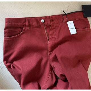 ZEGNA Denim Slim Fit Pants Jeans Red Size 35 New