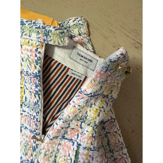New $3200 Thom Brown Seasonal Pleated Tweed Midi Skirt White/Multi 38/4