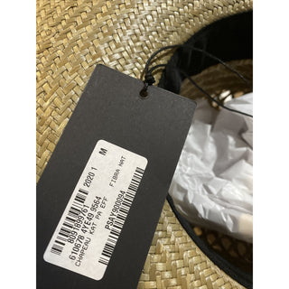 NWT $895 Saint Laurent Straw Cowboy Hat With Leather and Feathers Brown M