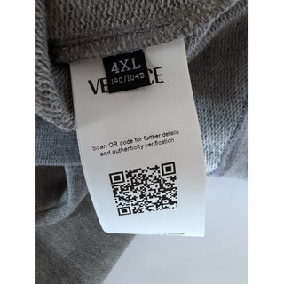 Versace Embroidered Non-brushed Sweater Gray 4XL 1011852 NWT $1000