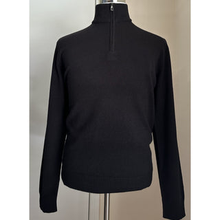 New $2095 Giorgio Armani Men Cashmere zip mock-neck sweater Black 50 Eu/M