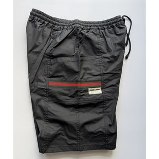 Gucci Men’s Bermuda Shorts Black Web Stripe Logo Patch 34 US (IT 50) 604172 NWT