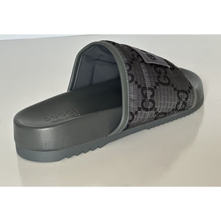 Gucci Men’s Ripstop GG Gray/Black Sandals 7.5 US (Gucci 7) 771466 NIB