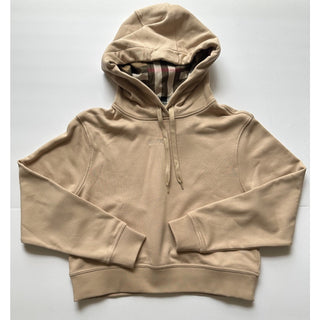 Burberry Talley Checked Sweatshirt with Hoodie Soft Fawn XL 8084392 NWT $760