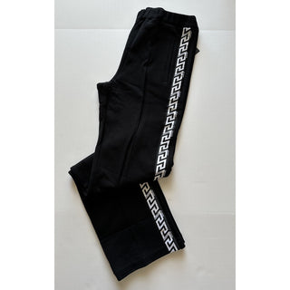 Versace Women's Black Greca Print Jogger Pants Size 8 US (42) 1008416 NWT $790