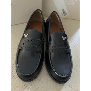 NIB Armani Junior Boys Shoes Color Black Size 34 Eu