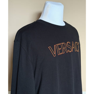 Versace Embroidered Non-brushed Sweater Black 5XL 1011852 NWT $1000