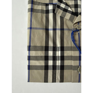 Burberry Elio Check Short Sleeve Shirt Lichen IP Check Men L 8121623 NWT $680