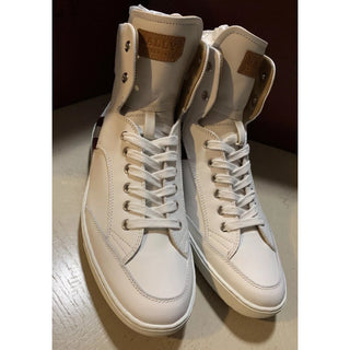New $650 Bally Men Oldani Leather High-Top Sneakers White 8.5 US Italy